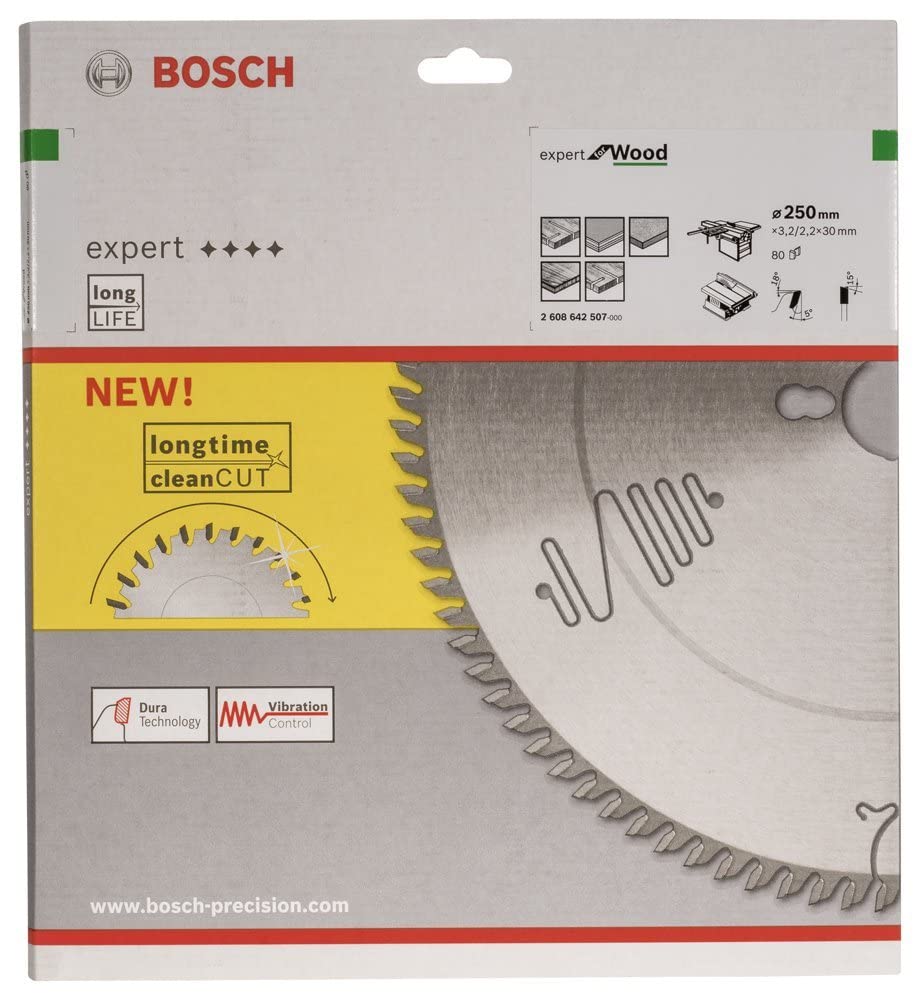 Bosch Hoja de sierra circular Expert for Wood 250 x 30 x 3,2 mm 80