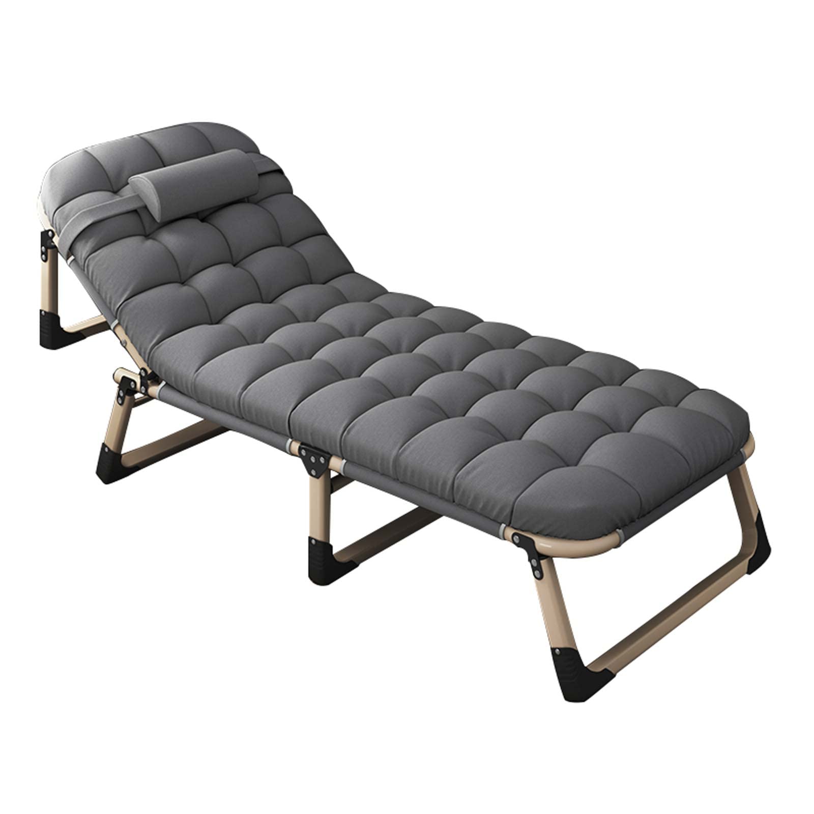 Set di 2 lettini prendisole, sedia pieghevole da giardino reclinabile con cuscino, sedia a sdraio per campeggio all'aperto, telaio in acciaio con schienale regolabile a 4 livelli extra largo