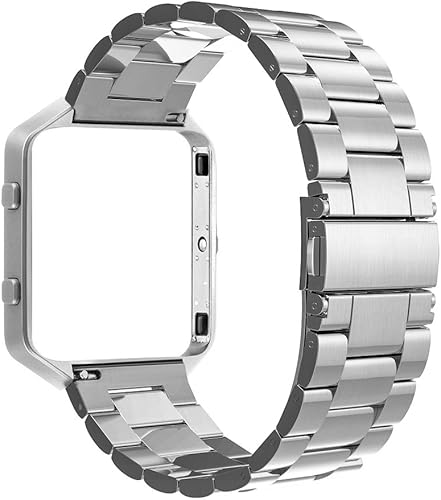 Miniatura 8 de Simpeak Correa de acero inoxidable para mujeres y hombres con marco de acero inoxidable compatible con Fitbit Blaze, herramienta de extracción Match