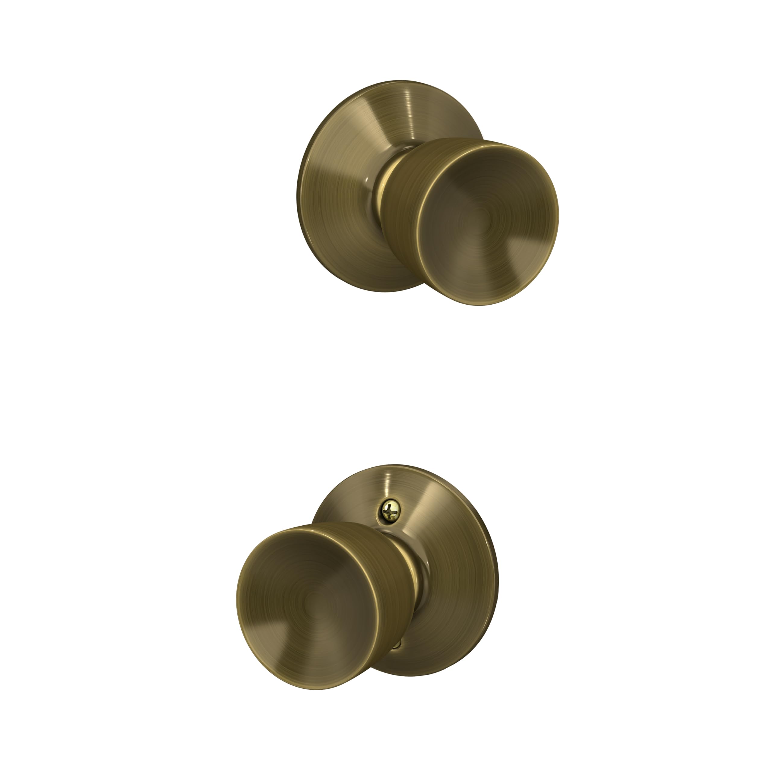 Schlage F10 BEL 609 Bell Hall and Closet Knob Antique Brass