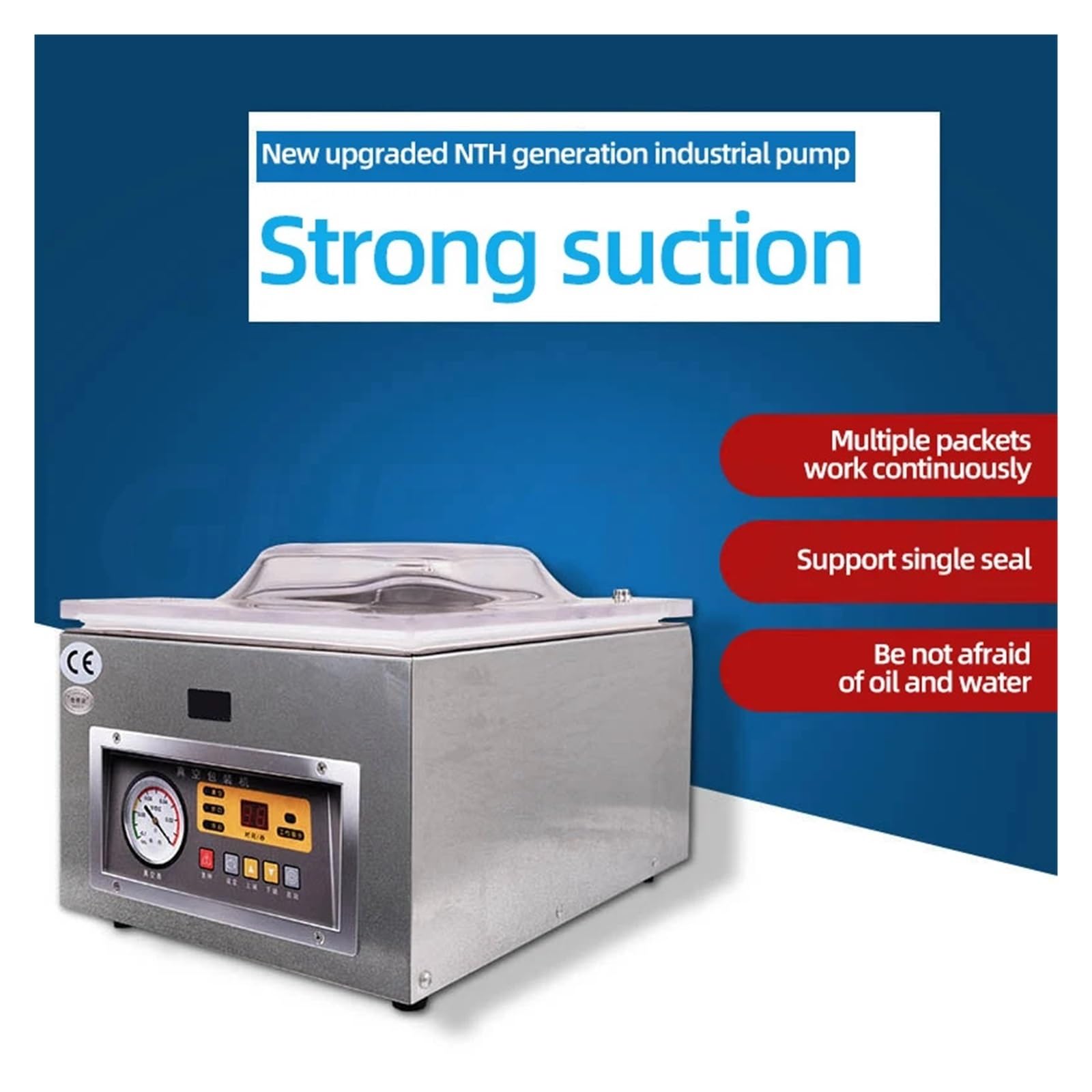 Máquina de envasado al vacío de alimentos, sellador al vacío de cámara comercial, máquina de sellado de ahorro de alimentos for embalaje de bolsas de carne for cocina
