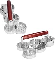 Vista 3 de Mini prensa de hamburguesas, prensa de hamburguesa de forma redonda Patty Maker para picnic para barbacoa