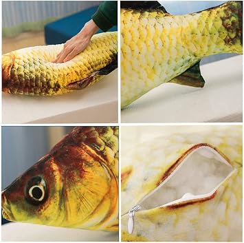 80cm Cute and Soft Carp Fish Shaped Plush Pillow, Gift for Home Decoration Gift for Kids (80cm)