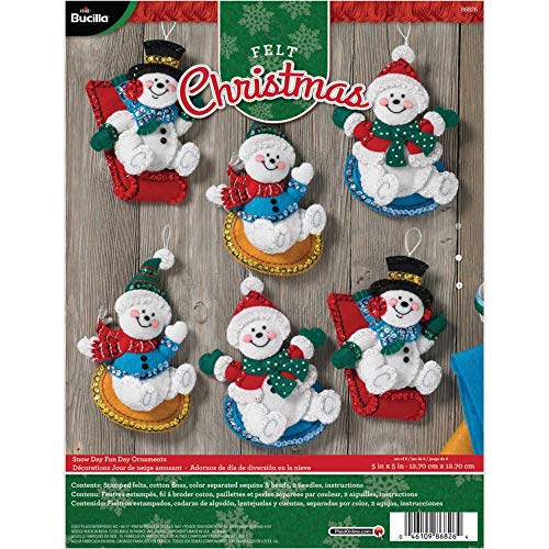 Bucilla Snowday Funday Ornament Kit, 6 Count