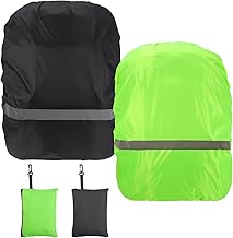 Newofview 2 Stück Regenschutz für Rucksäcke mit Reflexstreifen,18-30L Schulranzen Regenschutz,wasserdichte Regenhülle Schulranzen Reflektor Rucksack Cover reflektierender Rucksacküberzug