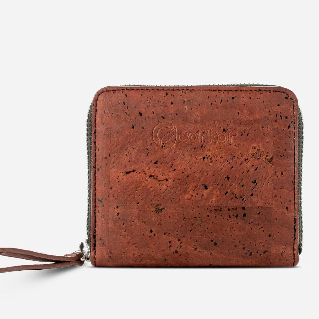 Corkor Cork RFID Square Wallet – Women’s Wallet - RFID Blocking - Vegan Leather – Cruelty Free – Eco Friendly - Red