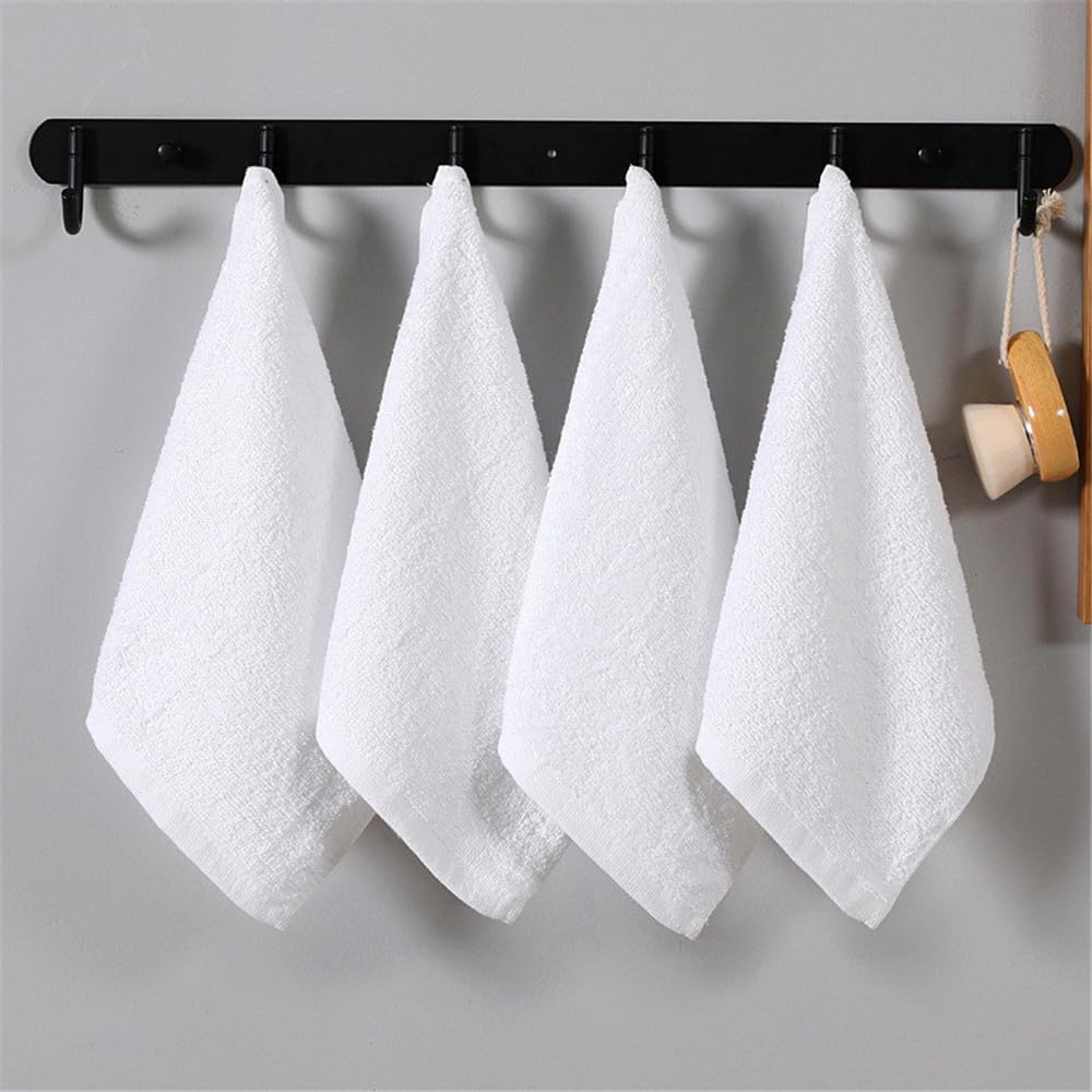 CSFFA Lot De 4 Petites Serviettes Carrées En Coton Doux Blanc 25x25cm - Multifonction Pour Maison, Hôtel Et Salle De Bain