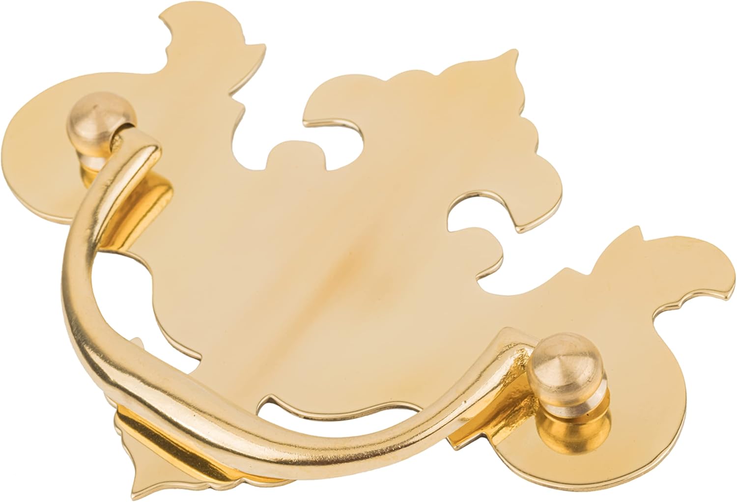 Chippendale Large Cast Brass Drawer Bail Pull | Centers: 3" | Handle for Antique Cabinet Door, Dresser Drawer, Desk | Furniture Reproduction Hardware | UA-844-LPB