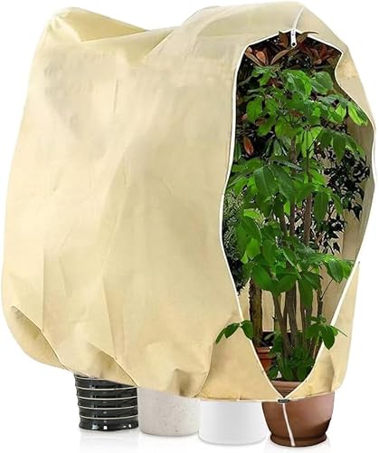 Udbrud Cappuccio Protezione Piante, 200cm x 240cm Copertura per svernamento in Tessuto Copri Piante Antigelo con Cerniera e Coulisse Sacco di Protezione Invernale Piante per Piante in Vaso e Rose