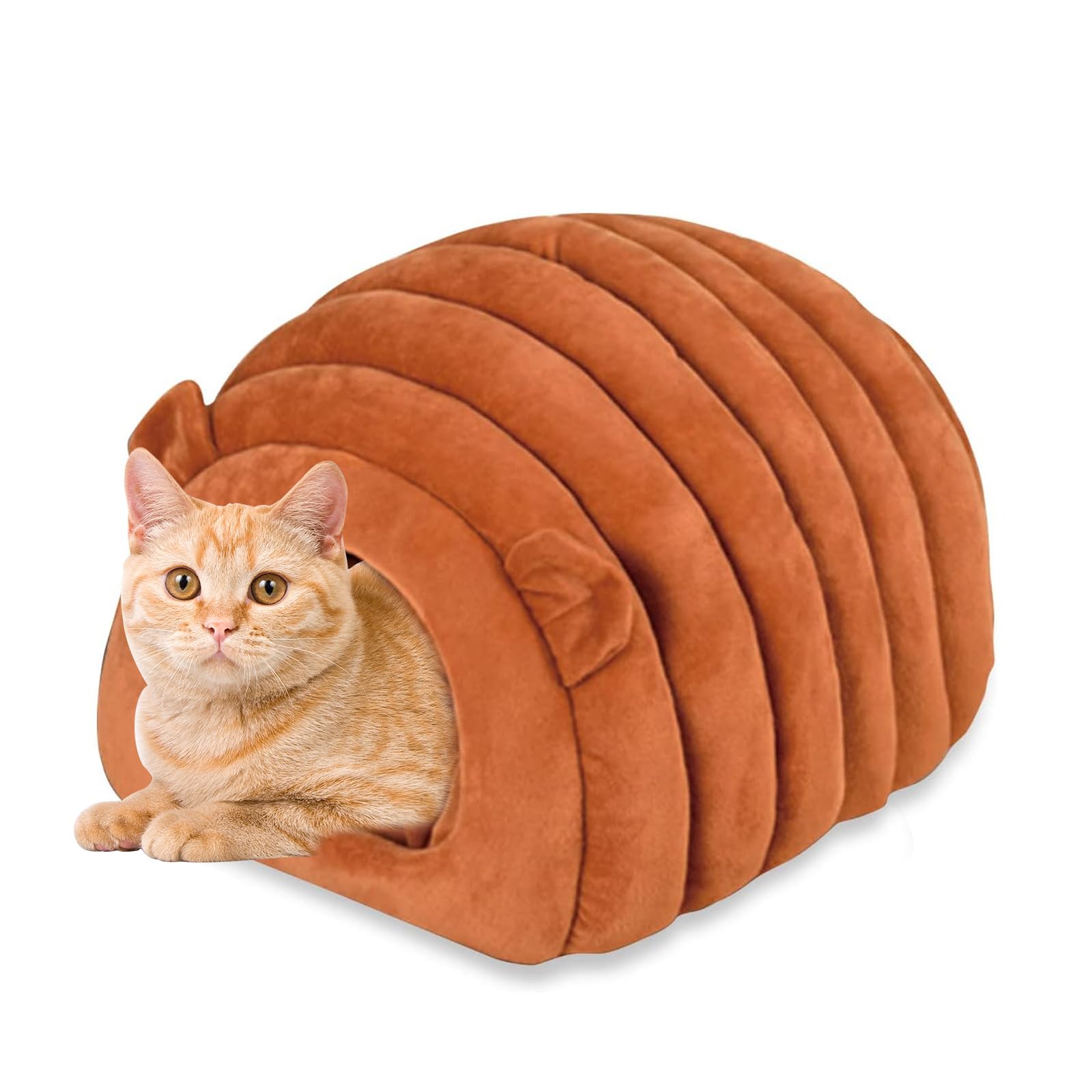 PETCUTE Cueva Lavable para Gatos,Cama Tipo Cueva para Gatos,Cueva Suave Gato,Suave Felpa Cálida Camas para Gatos,Cama Súper Suave para Gatos de Interior con Cojín Extraíble,Cama para Mascotas