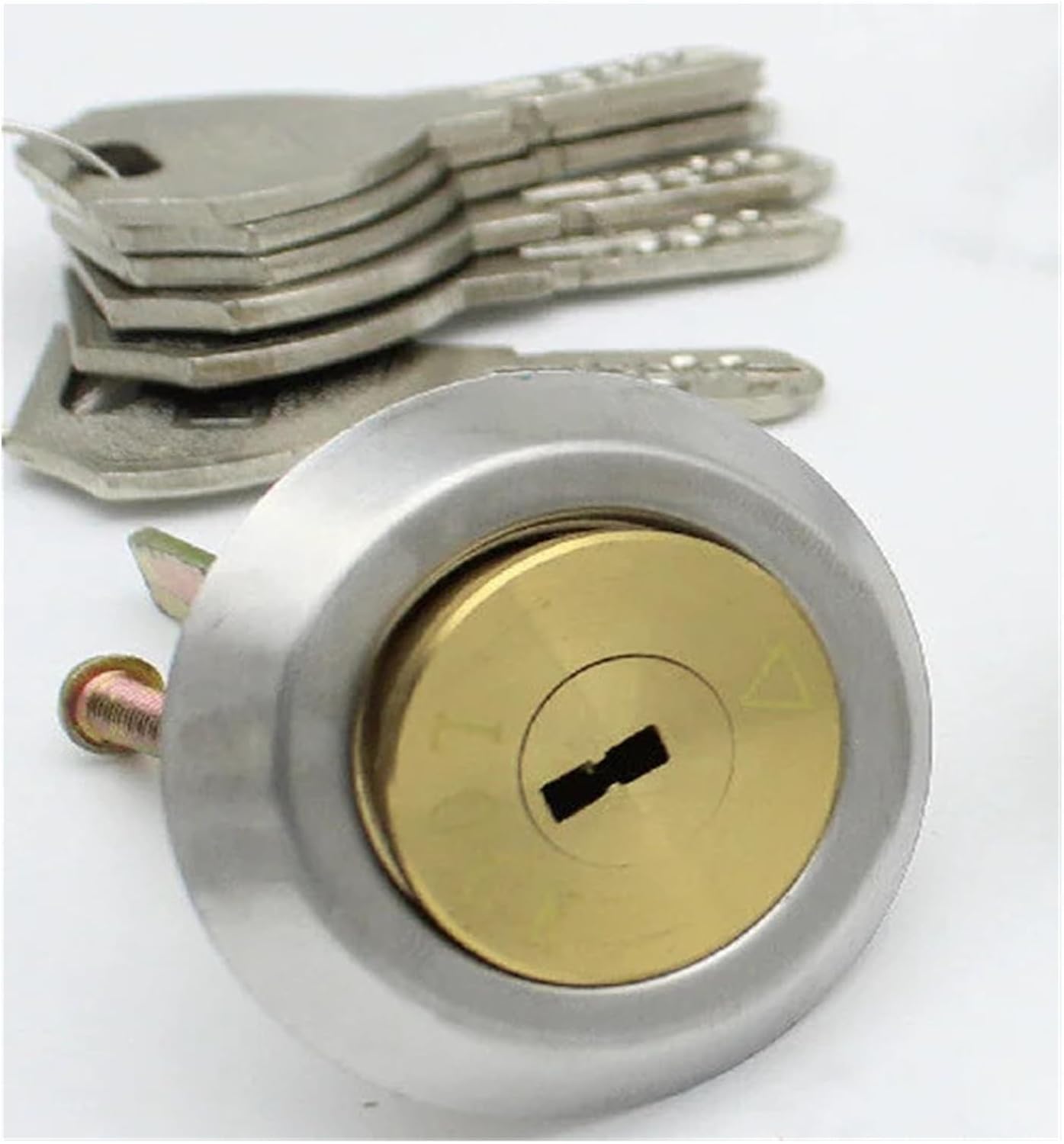 Copper Security Lock Round Anti-Theft Interior Door Universal Lock Cylinder for Iron Wooden Doors with Keys