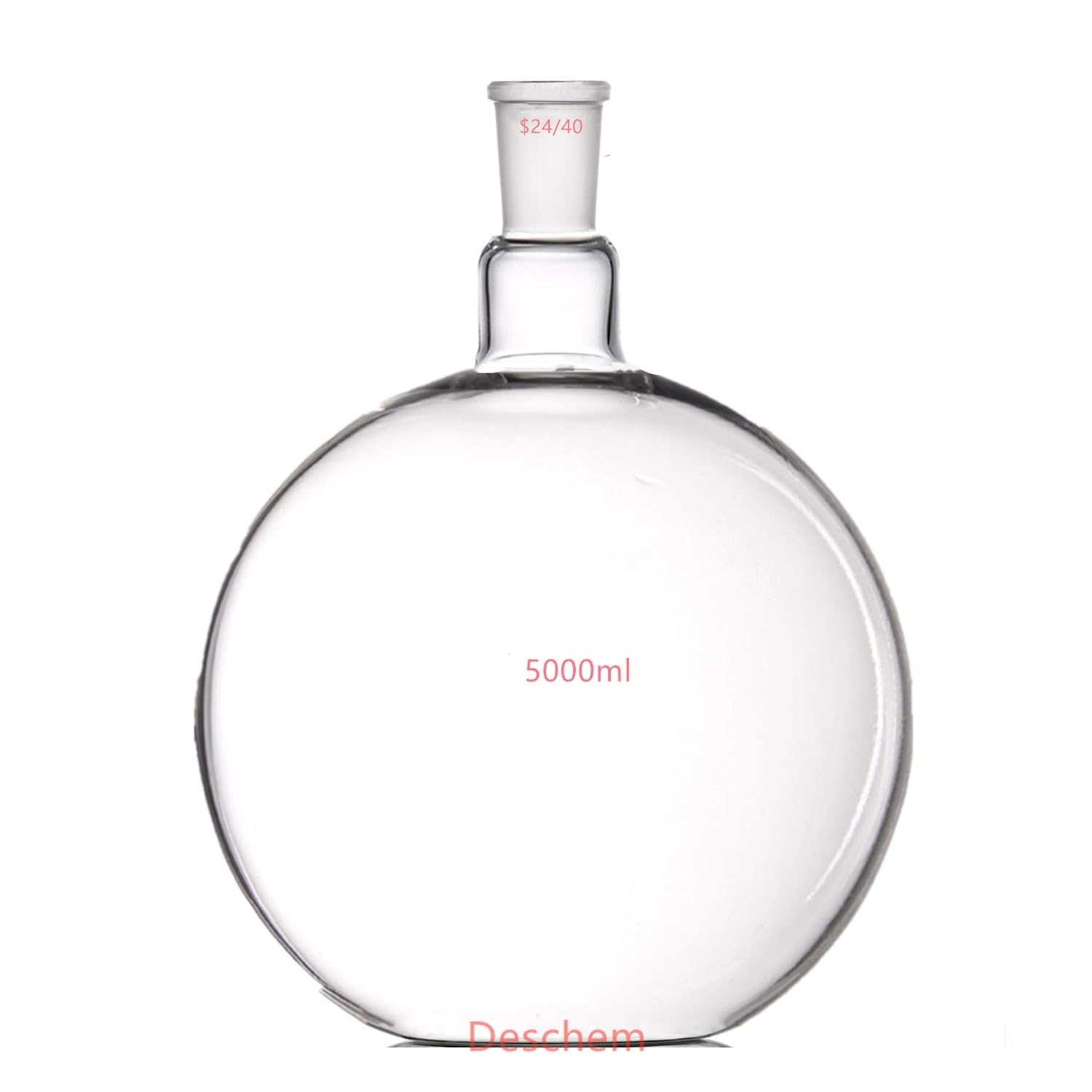 5000ml,1-Neck,24/40,Plat Bottom Glass Flask,5L,Lab Flat Reaction Bottle