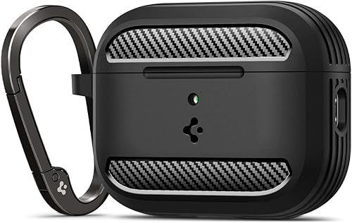 Miniatura 9 de Spigen Funda para AirPods 4, funda resistente diseñada para AirPods 4 (2024), funda de protección contra caídas con llavero de mosquetón, color