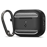 for AirPods Pro 3 Case, Rugged Armor Compatible with AirPods Pro 3rd Generation Case (2025), Shockproof Protective Cover with Carabiner - Matte Black