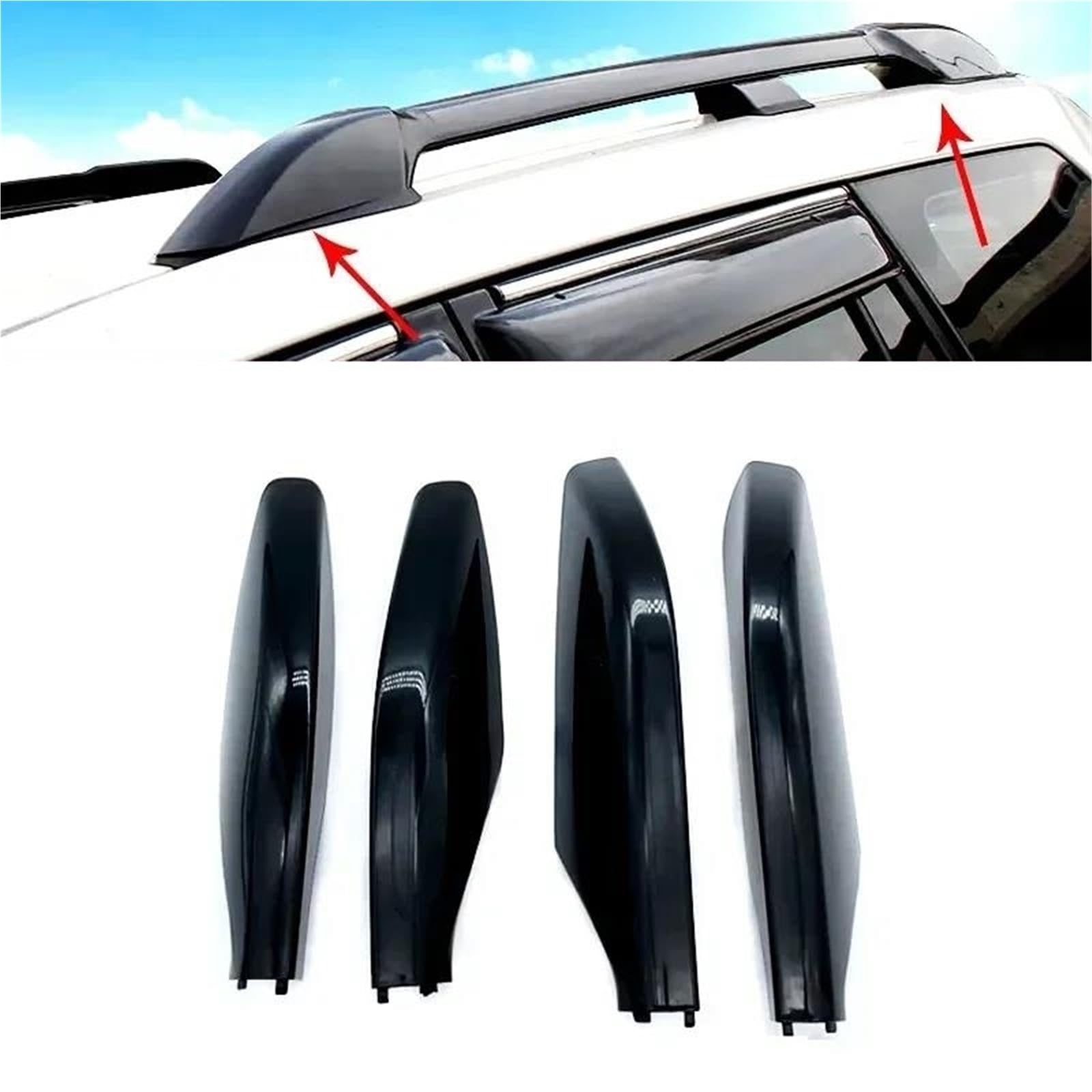 Portapacchi Per Toyota Per Land Per Cruiser Per Prado 120 2003-2009, Accessori Di Ricambio, Copri-binario Per Portapacchi Da Tetto, Alloggiamento Barre Tetto(Black 4pcs Set)