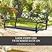 Outsunny 2-Person Porch Swing, Hanging Steel Patio Swing, Outdoor Swing Bench with Fleur-de-Lis Design for Garden Deck, 528 LBS Weight Capacity, Black