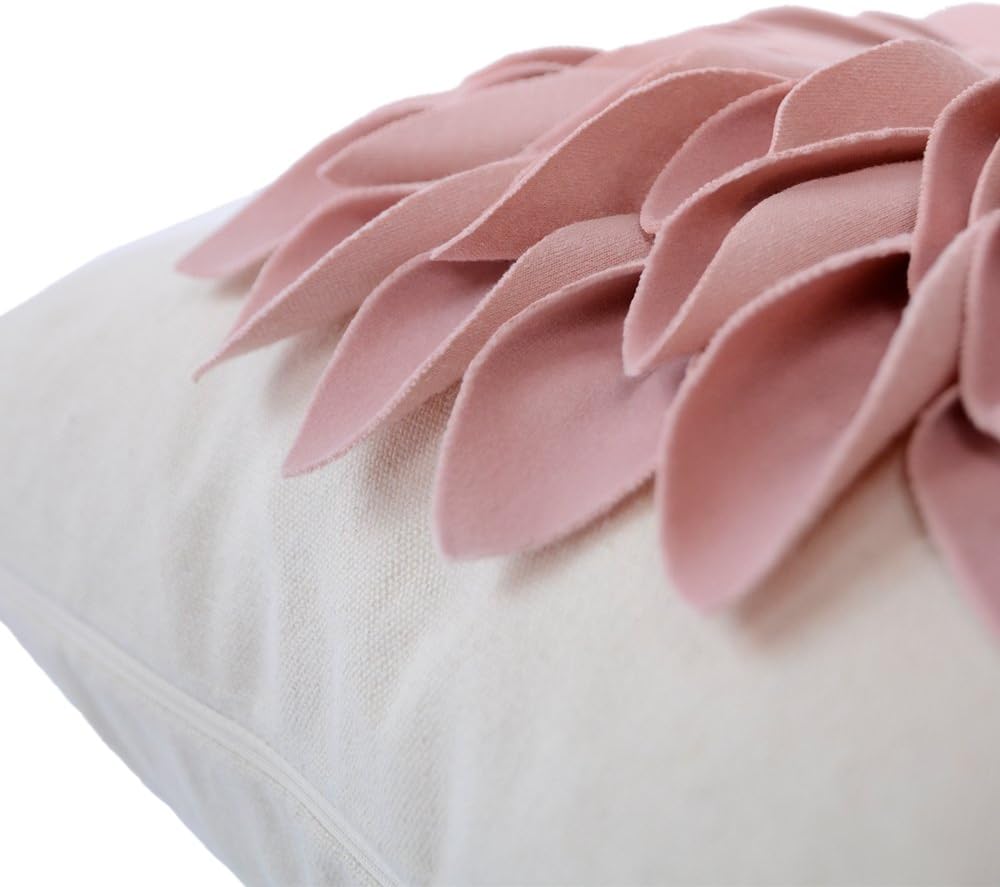 OiseauVoler Decorative Throw Pillow Covers Handmade 3D Flower Cushion Cover Cases Accent Pillowslip Square Gift Home Sofa Car Bed Room Decor 18 x 18 Inch Rose Gold