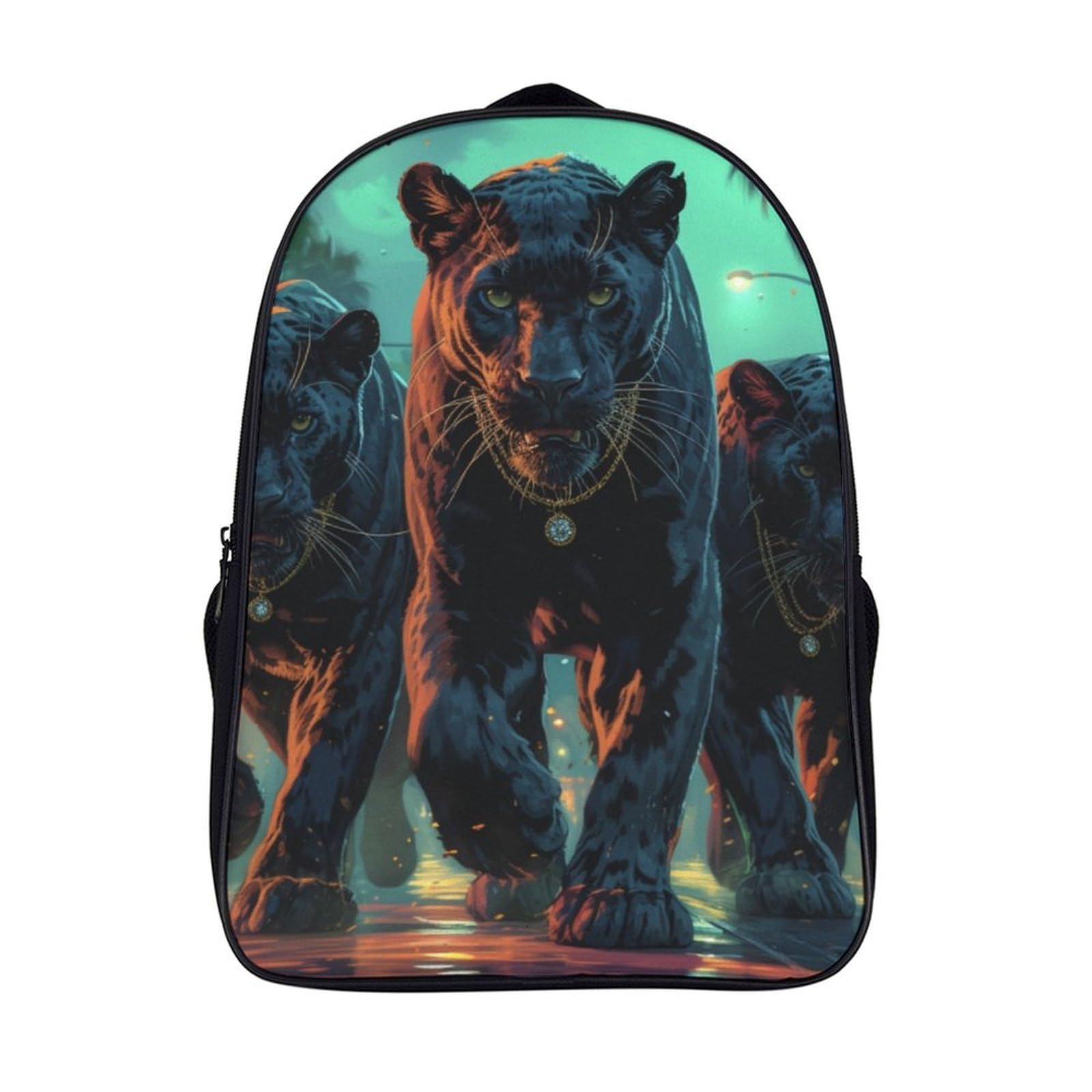 Sac à dos enfant léopard double compartiment adapté pour gourde et lunchbag