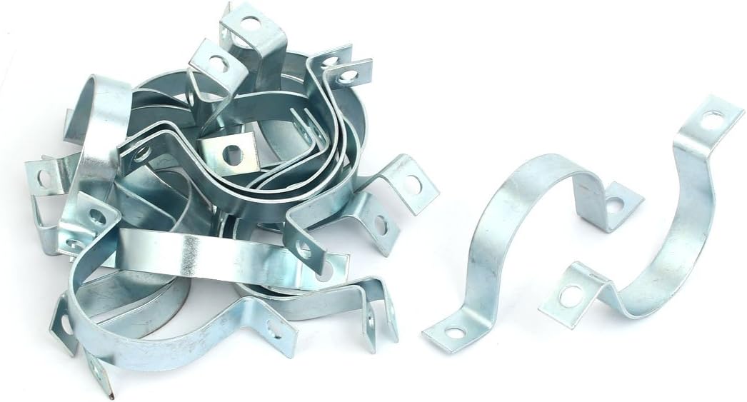 DN50 60mm Fastener Dia Two Hole Zinc Plated Pipe Strap Clip Clamp Fastener 20pcs Model:68as89qo738