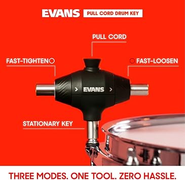 Evans Pull Cord Drum Key - Fully Mechanical Three Head Drum Key