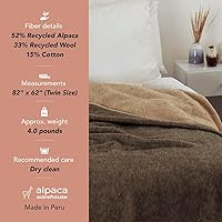 Vista 61 de Thick Alpaca Wool Blanket – Heavyweight Alpaca Wool Blanket for Camping Outdoors or Using Indoors Soft Peruvian Alpaca Wool Blankets
