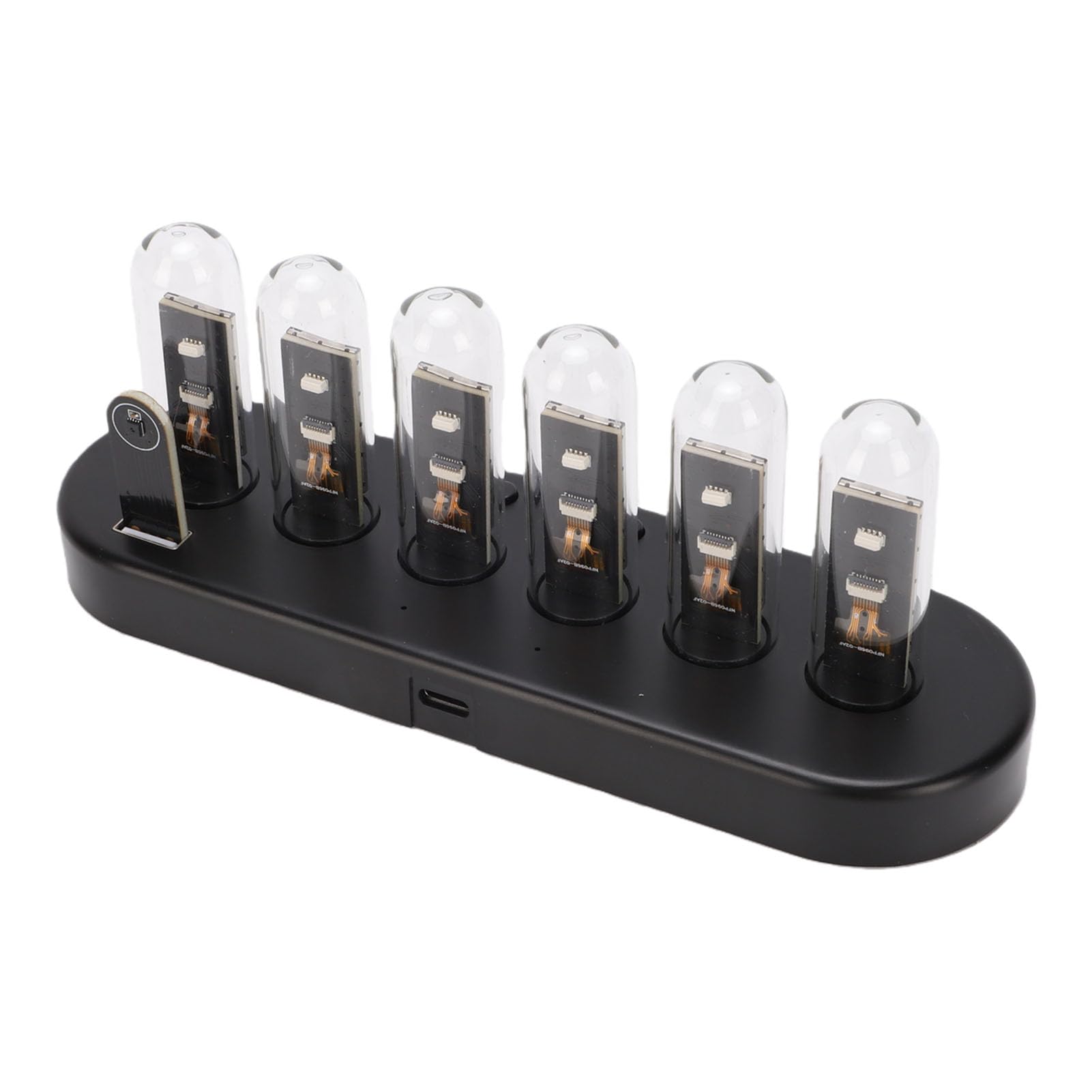 Keenso Glow Tube Clock Reloj Despertador Digital Retro con Iluminación RGB, Fondos Personalizables para Dormitorios, Pantalla IPS de 0,96"