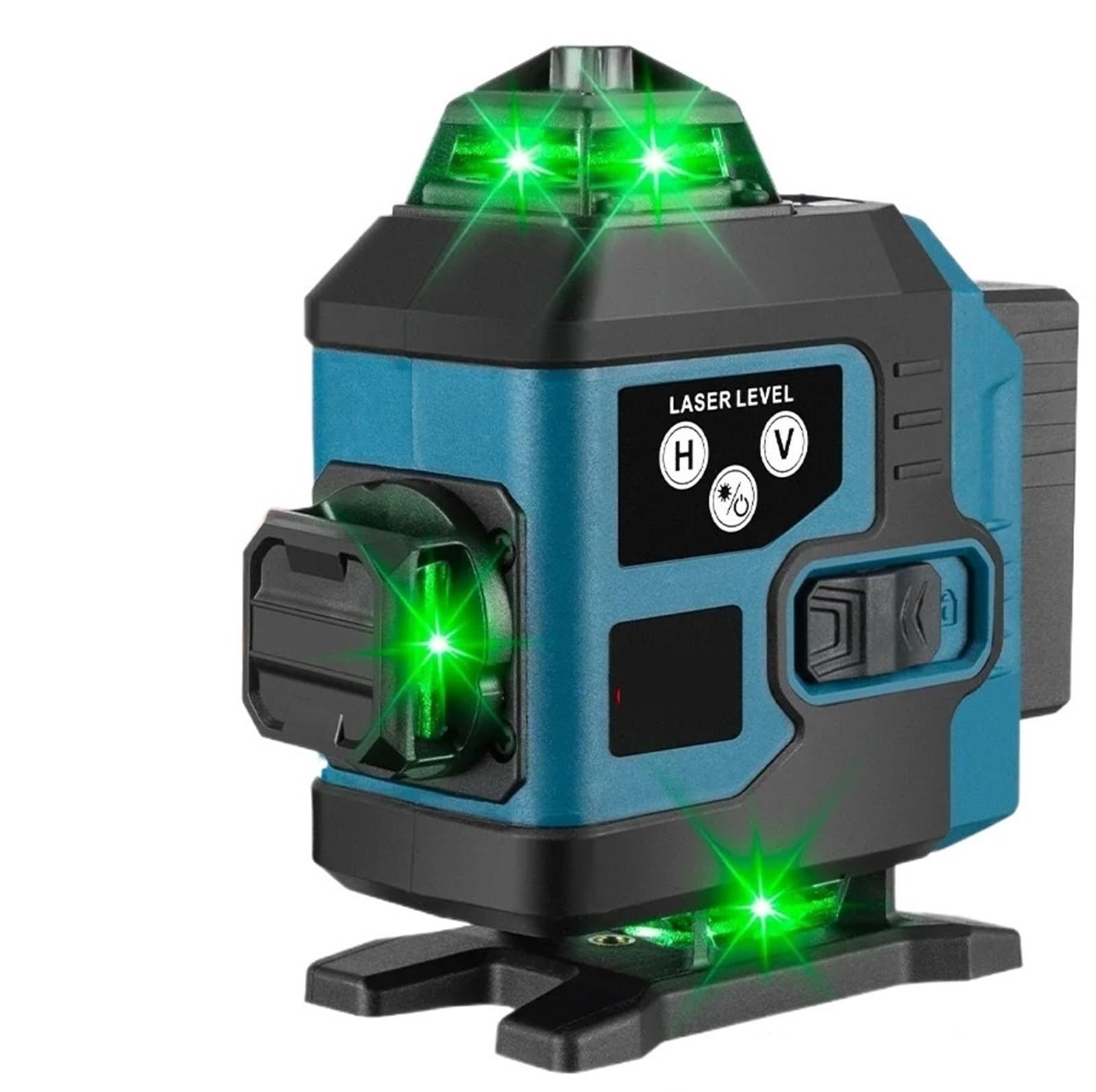 La-ser Nivel, Nivel láser 4D de 16 líneas, autonivelante con pantalla digital, nivelación horizontal y vertical de 360 ​​grados, batería recargable