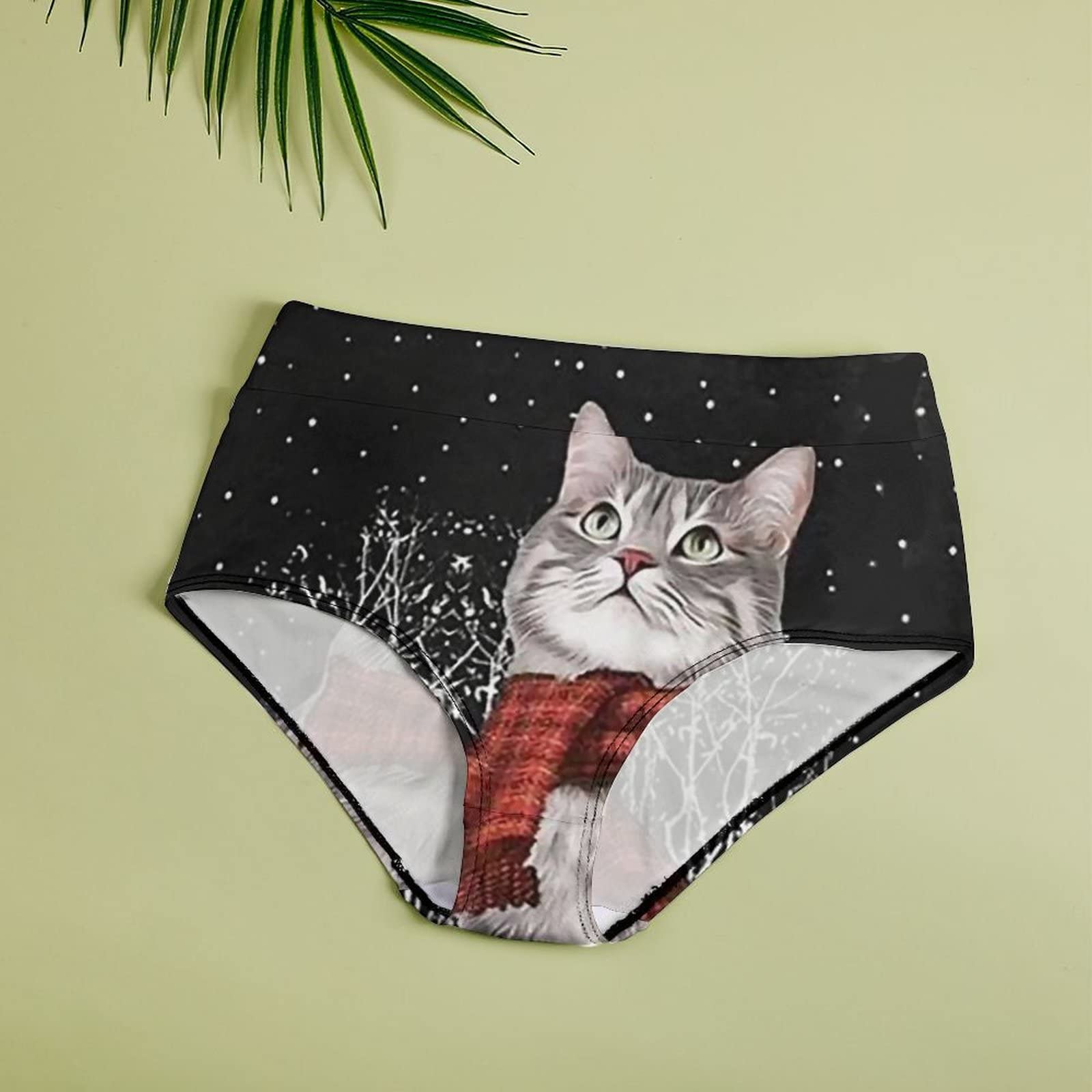 Amazon.co.jp: ショーツ レディース 可愛い キャット ネコ 猫 雪