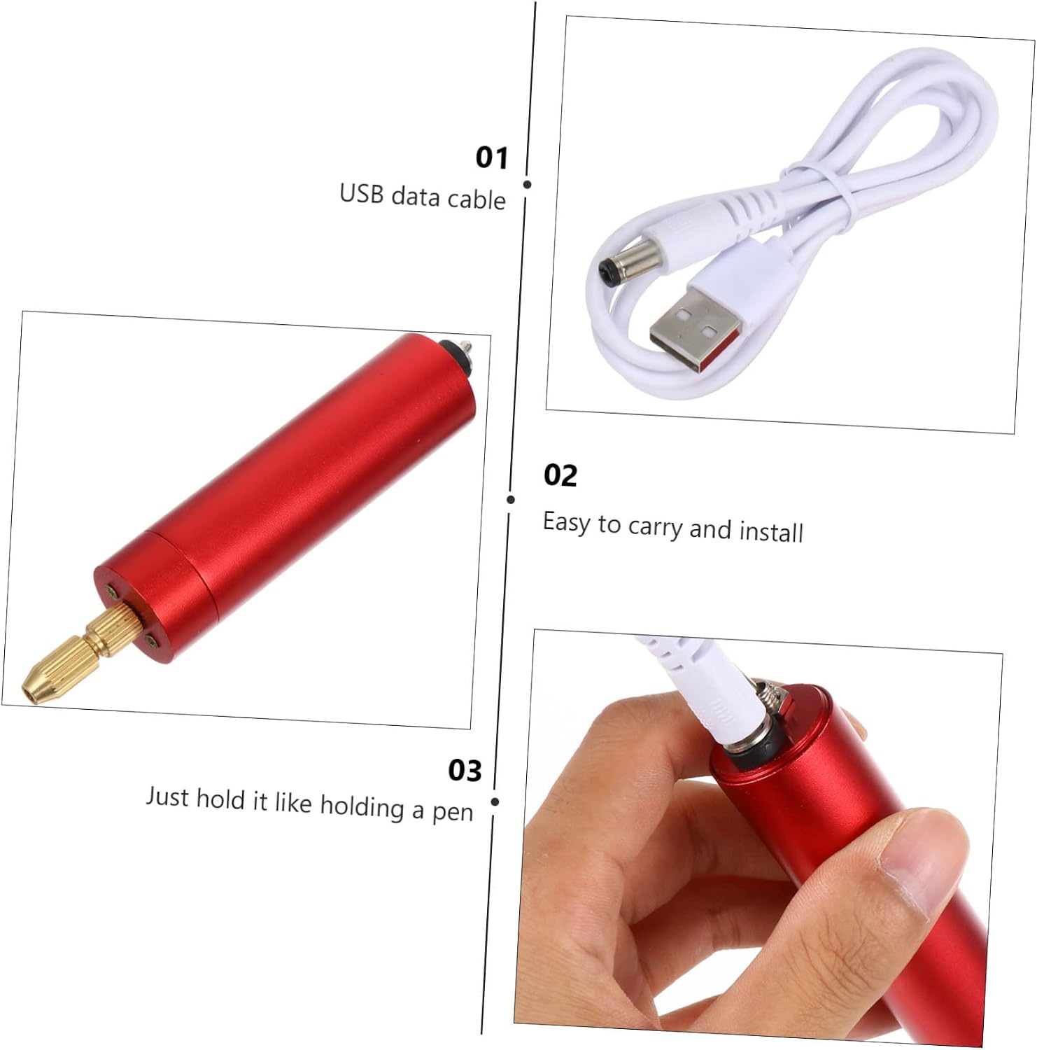 DOITOOL 2sets Usb Electric Engraver Pen for Wood and More Mini Portable Engraving Tool Control for Intricate Designs and Personalization