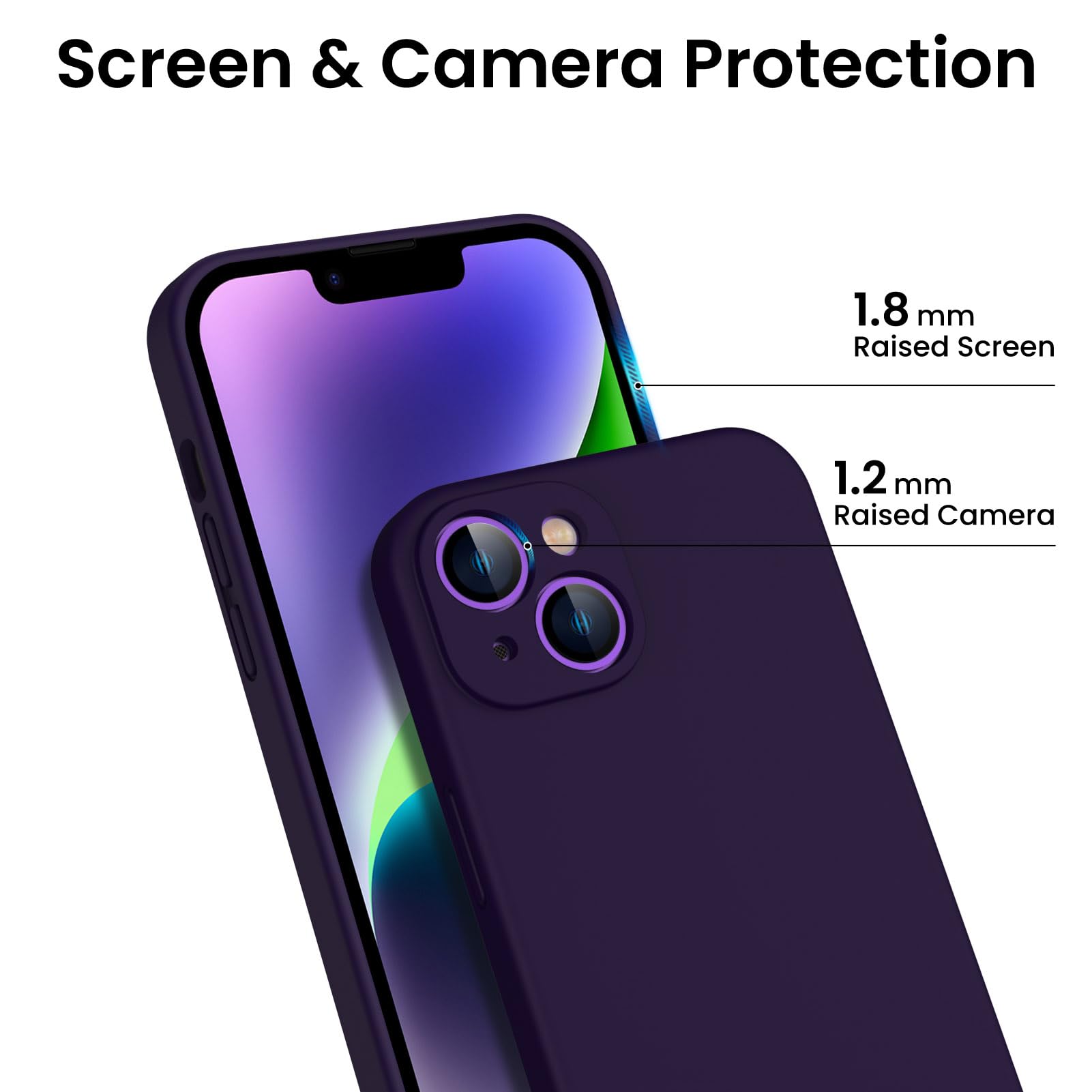 Custodia in silicone per iPhone 14 Pro Max (grigio lavanda