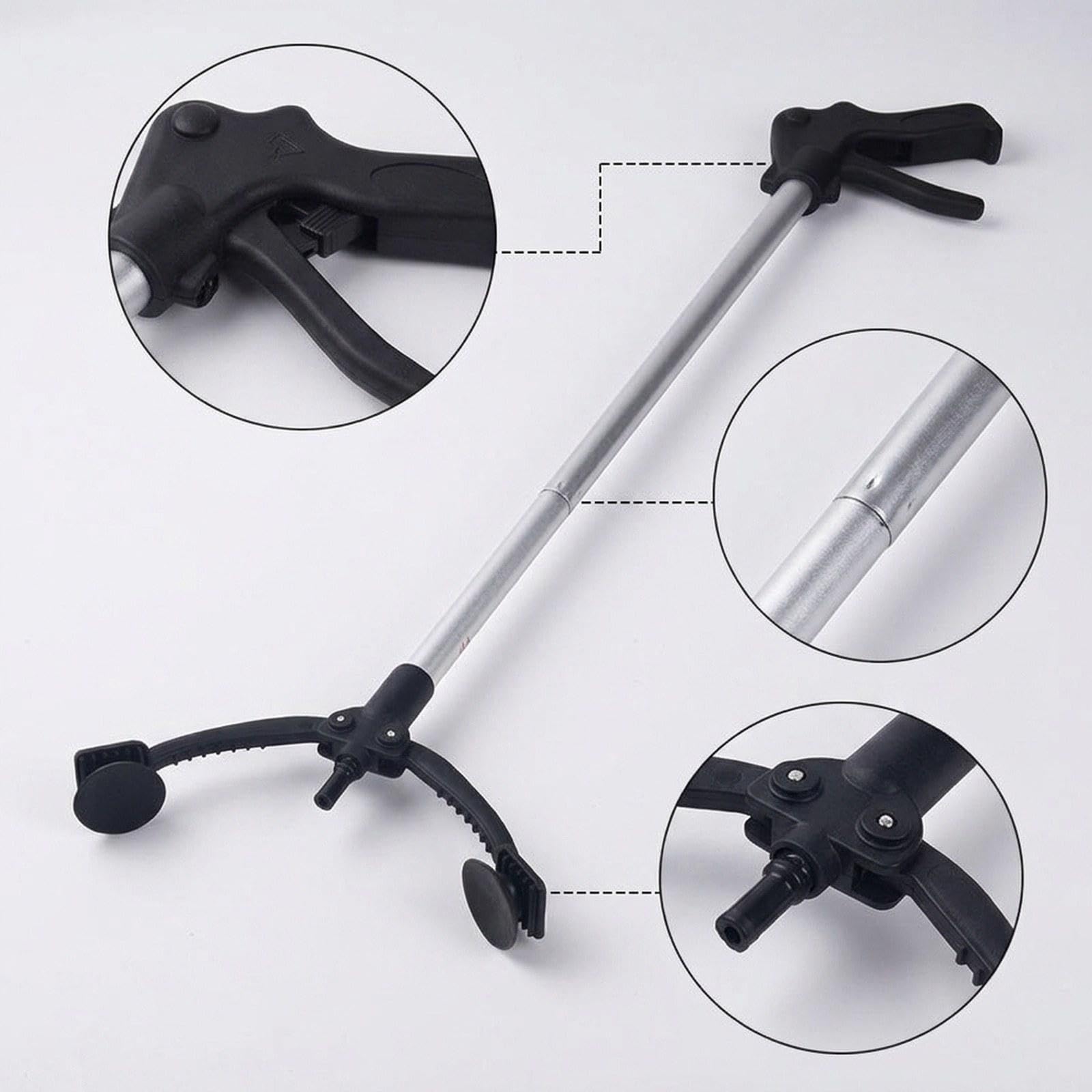 Pinza Raccogli-rifiuti Robusta in Metallo con Funzione di Bloccaggio, Strumento Ergonomico per Raggiungere Rifiuti E Piccoli Oggetti, Adatta per, 26 cm x 80 cm