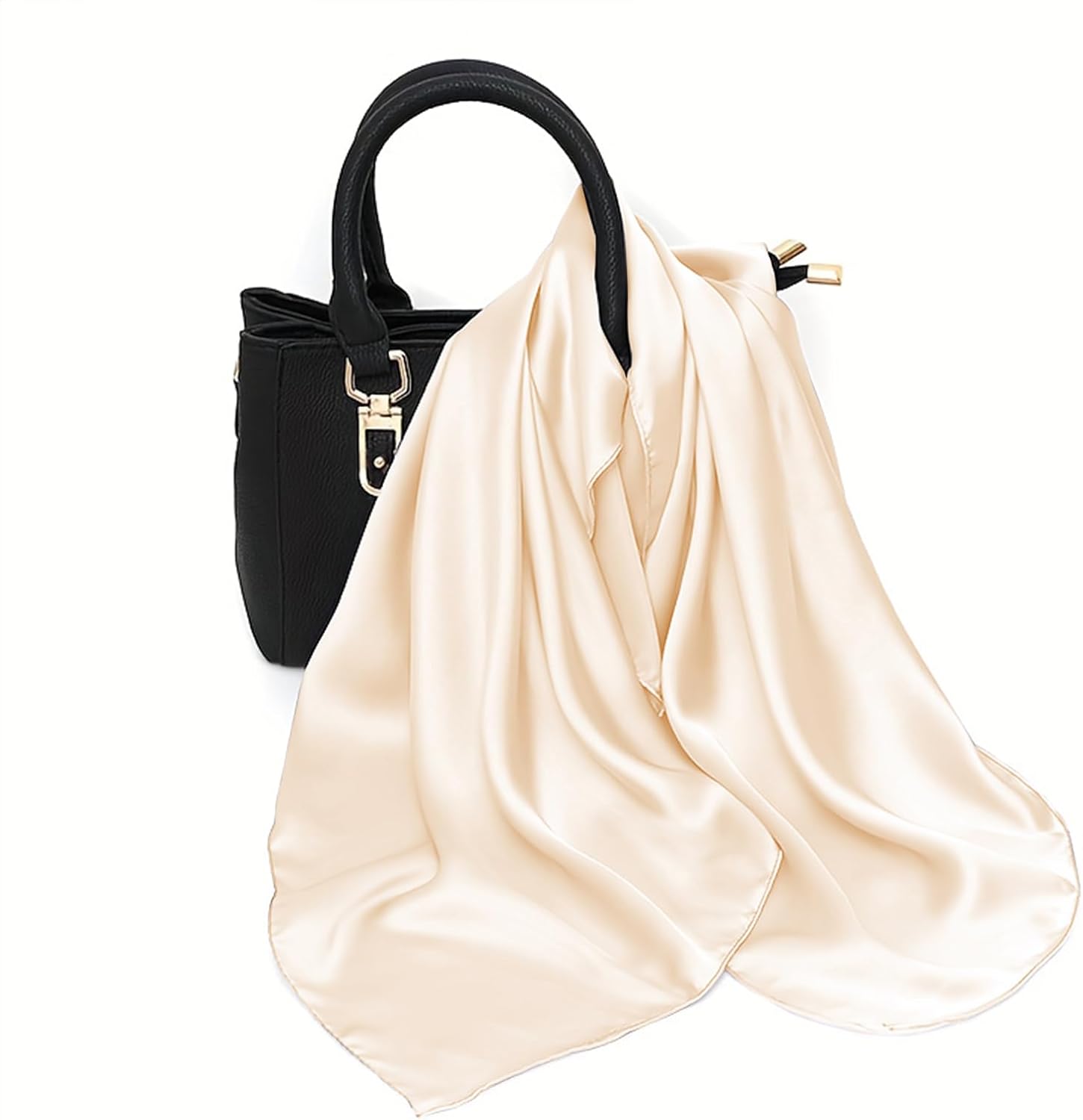 Ciormis 100% Mulberry Silk Scarf-Women's 21''/27''Square Silk Hair Head Scarf Neckerchief with Gift Packaged - Image 5