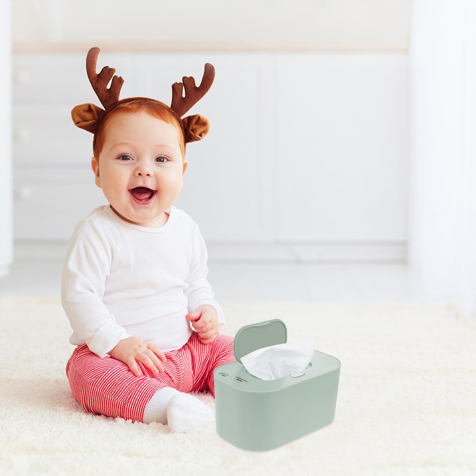 Toyvian Calentador de Toallitas USB Portátil para Bebés Control de Temperatura Constante Diseño Seguro y Ligero para Uso Hogar y Coche para Regalo Infantil