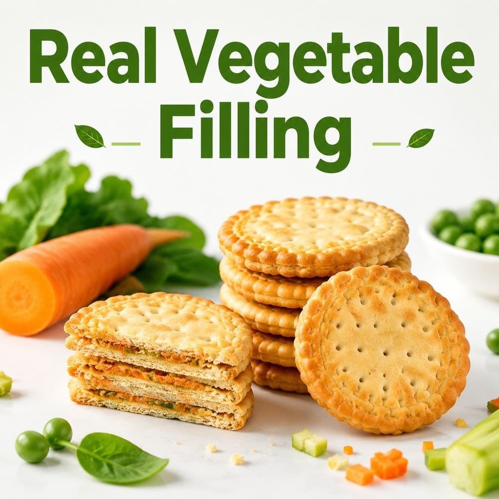 Mini galletas vegetales, snack crujiente al horno, 225 g*2