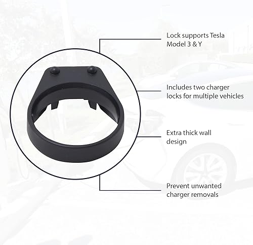 Miniatura 7 de Cerradura de cargador Tesla para adaptador J1772, compatible con todos los modelos Tesla 3Y, S 2022 y posteriores, X 2023 y posteriores, para