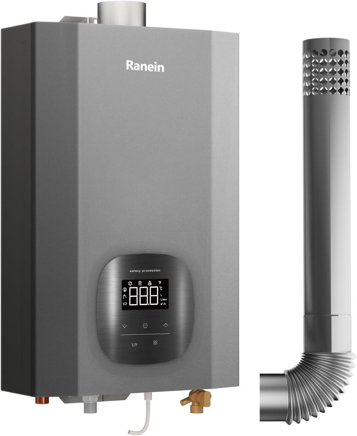 Ranein Propane Gas Tankless Water Heater with Vent Pipe, Indoor Max 4.3