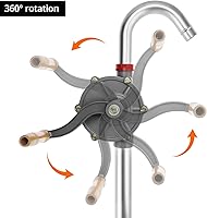 Vista 4 de QWORK Bomba de mano giratoria de tambor de aluminio, bomba de barril de manivela de mano, bomba de tambor de barril de gas, combustible de aceite