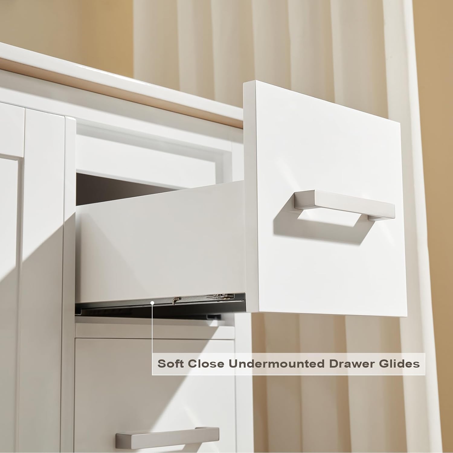 Bathroom Vanity with Sink, PVC Bathroom Vanity, Vanity Top, with Undermount Sink, Black Framed LED Bathroom Mirror for Wall, Combo