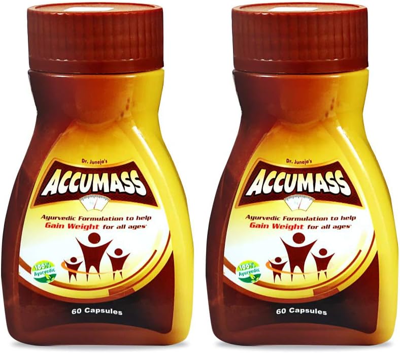 Accumass Unisex Natural Weight Gainer Capsules - Pack of 2