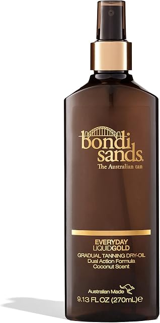 Bondi Sands Everyday Liquid Gold Self-Tanning Dry Oil | Gradual Tanning Oil Builds a Natural Glow in 1-3 Applications, Enriched with Argan Oil, Vegan + Cruelty Free, Coconut Scent | 270 mL/9.12 FL Oz