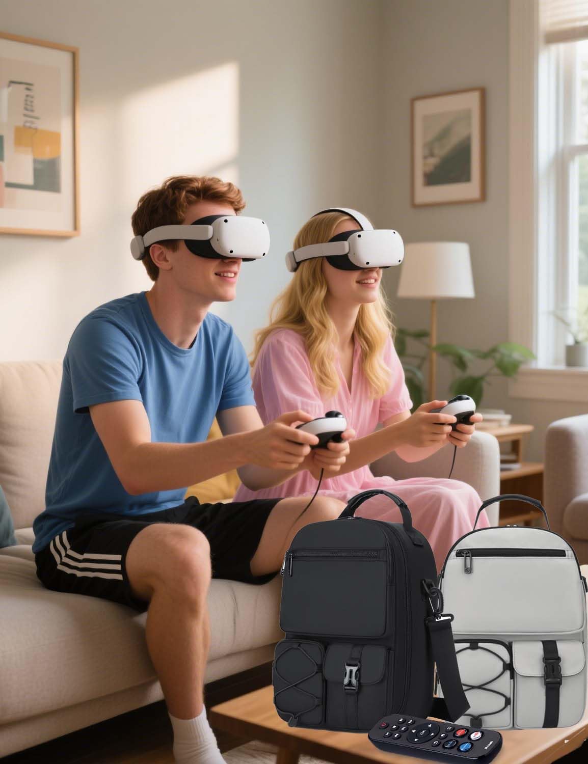 Borsa Compatibile con Meta Quest 3S/3/2, Impermeabile, Antigraffio Borsette a Tracolla per Vision Pro/Elite Strap VR Headset e Accessori, con Tasca in Rete per Viaggi, Giochi (nero)