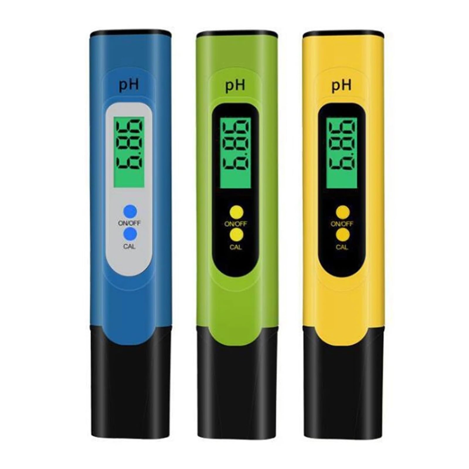 0.01 Tester Di Qualità Del'acqua Ad Alta Precisione 0-14 Gamma Misurazione Misuratore PH Adatto Acquario Domestico Piscina Con Retroilluminazione Rilevamento Rapido E Preciso(Blue Green Yellow)