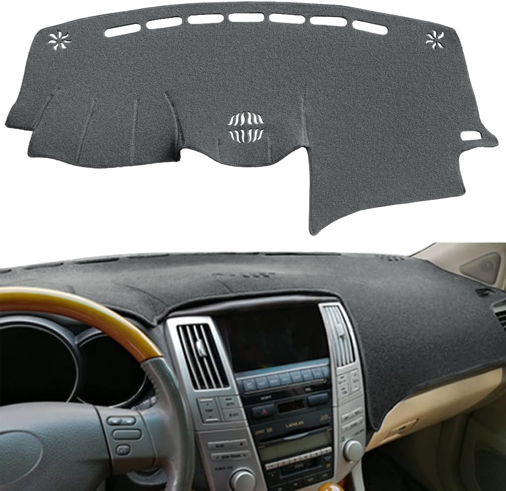 Dash Cover Mat Custom Fit for 2004-2006 Lexus RX330,2007-2009 RX350, 2006-2008 RX400h, Dashboard Cover Pad Carpet Protector with Dash Speaker (Dark Gray)