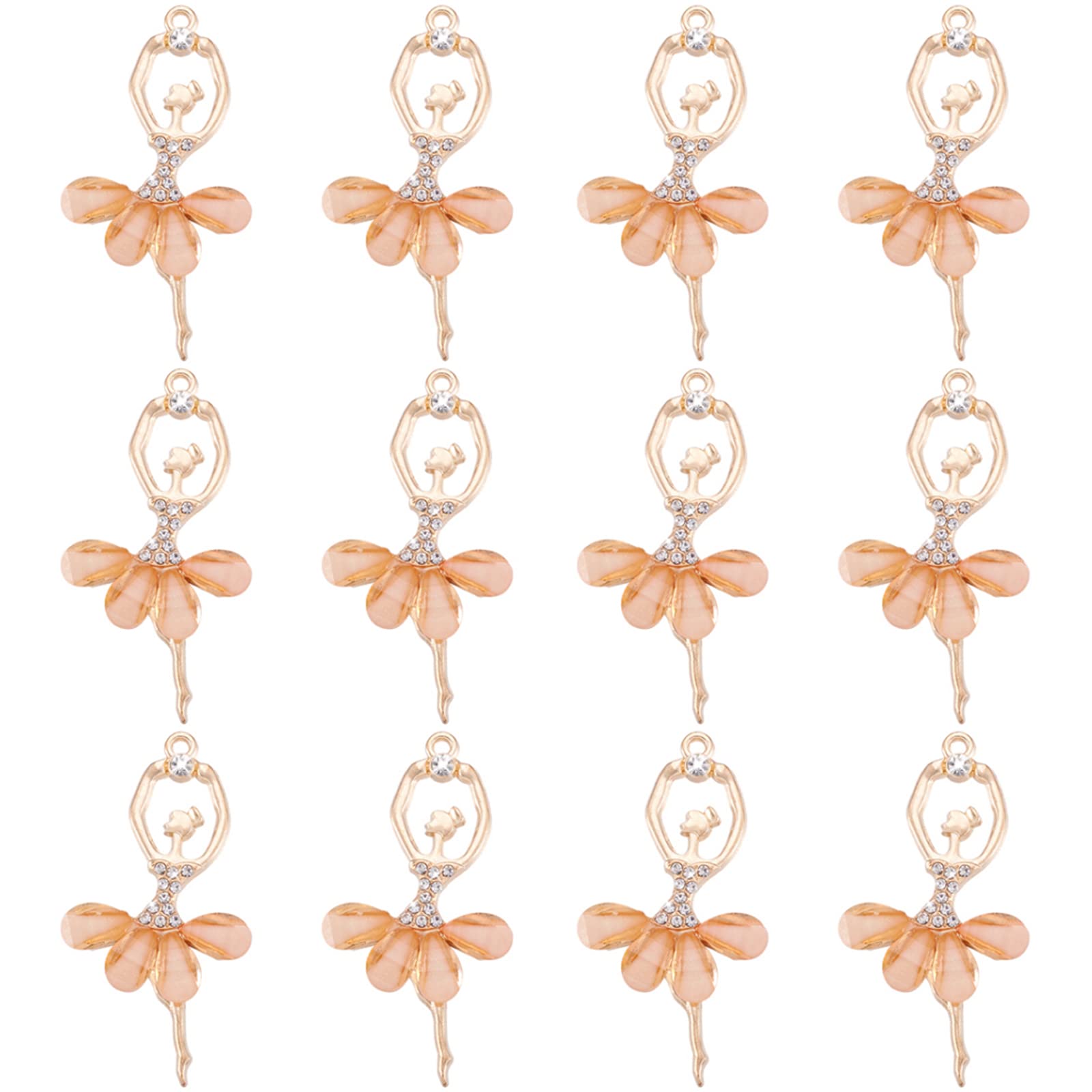 KISSITTY 20Pcs Faceted Crystal Ballerina Charms Inlaid Rhinestone Resin Ballet Dancer Dangle Hanging Big Pendants for Teen Women DIY Bracelet Necklace Jewelry Making, Resin Rhinestone, No Gemstone