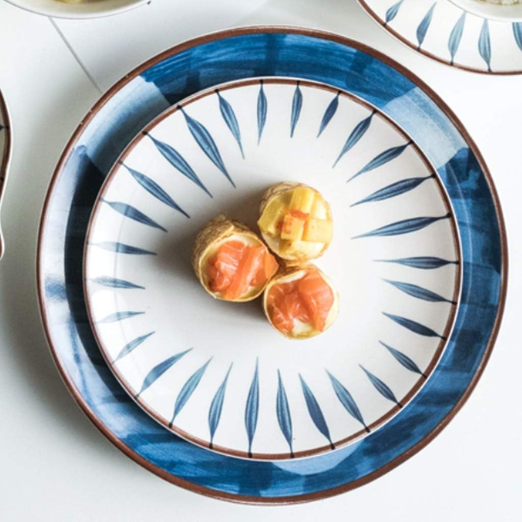 The Ceramic Dish Set with Painted Color Pattern Design, and Individual Home Use