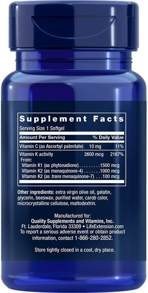 Life Extension Super K with Advanced K2 Complex Softgels,90 Count