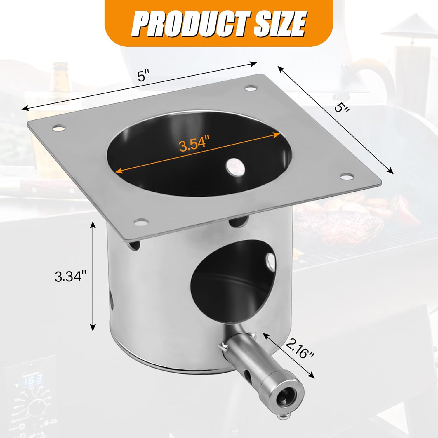 304 Stainless Steel Fire Burn Pot Kit for Pit Boss, Traeger and Camp Chef Pellet Grills, Upgraded Heavy Duty Pellet Grills Fire Box FirePot Burner Replacement Parts with Ash Remover and Screws