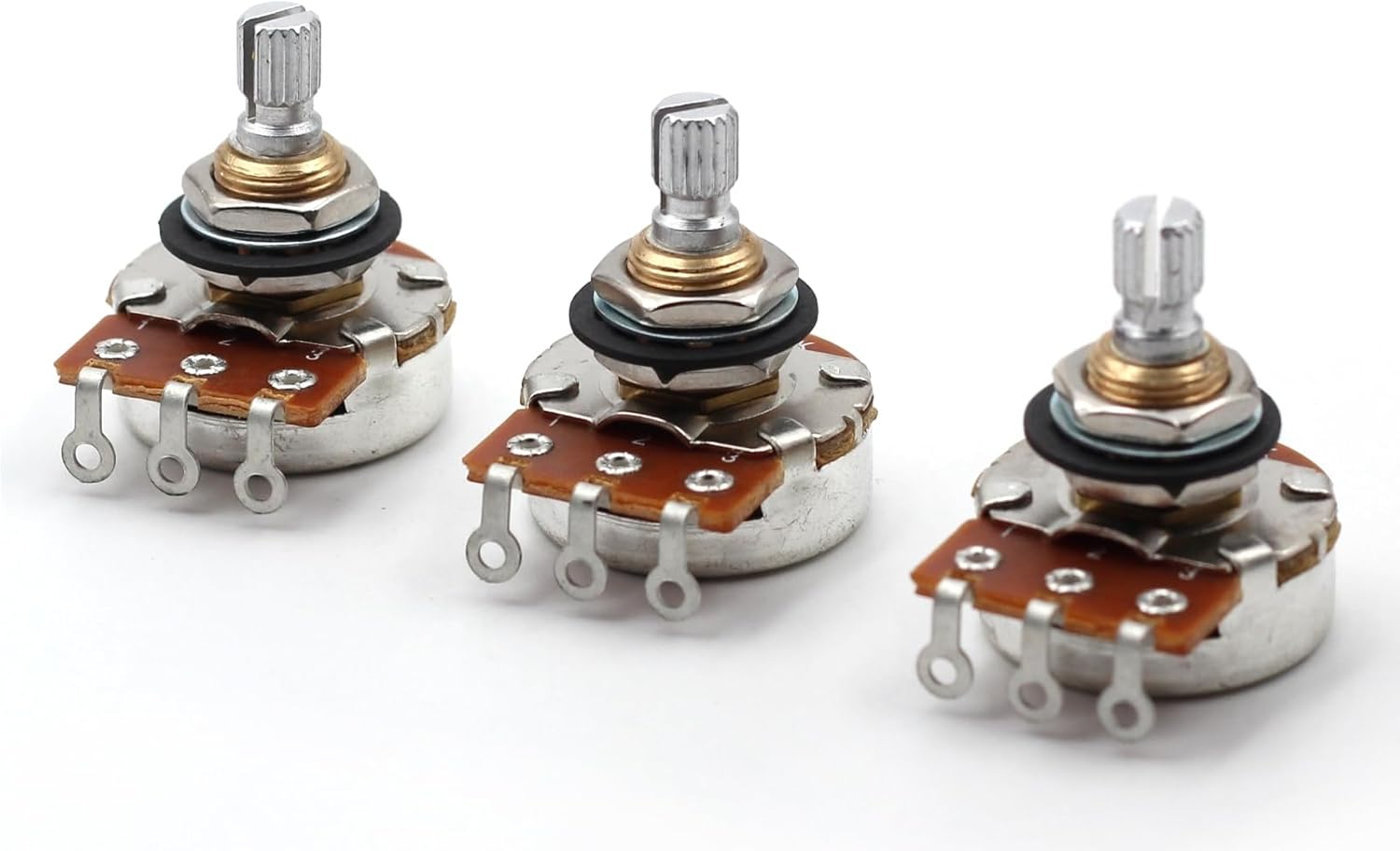 Bourns 250K Short Shaft Audio Potentiometers - Set of Three (3X)