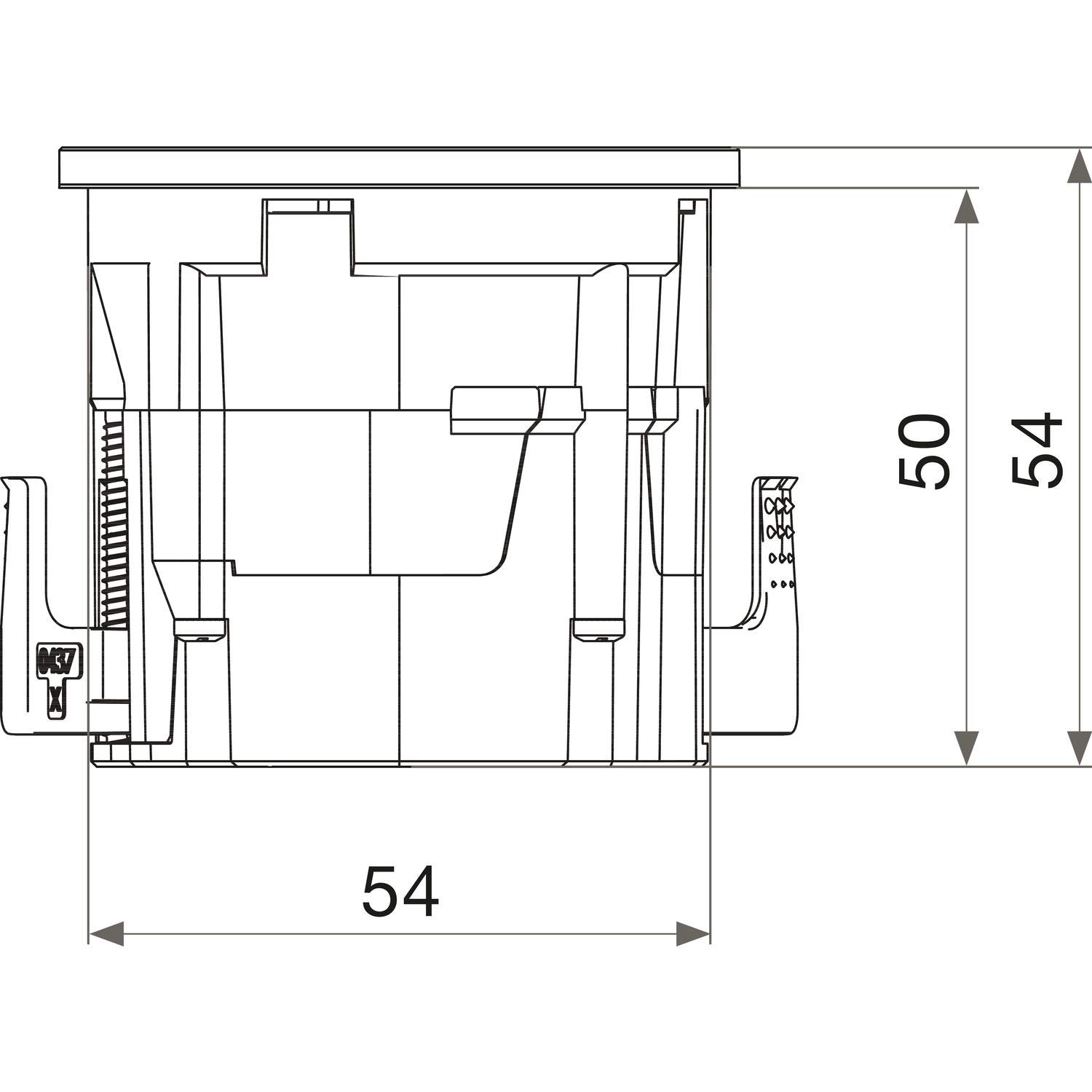 Evoline One - Presa da incasso con coperchio girevole, ø 59 mm, 230 V, plastica nera
