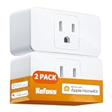 Refoss Smart Plug WiFi Outlet Work with Apple HomeKit&comma; Siri&comma; Alexa&comma; Google Home&comma; Smart Socket with Timer Function&comma; Remote Control&comma; No Hub Required&comma; 15A&comma; 2 Pack